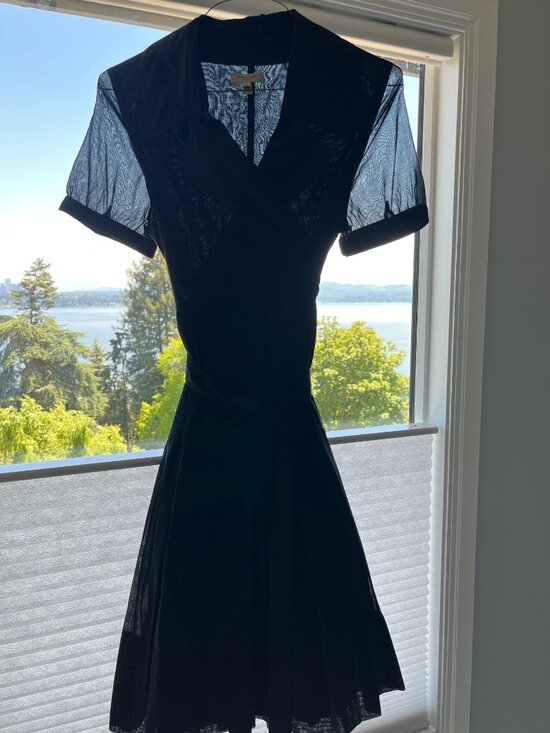 Burberry Dresses & Skirts - Black Burberry Pleated Wrap Dress